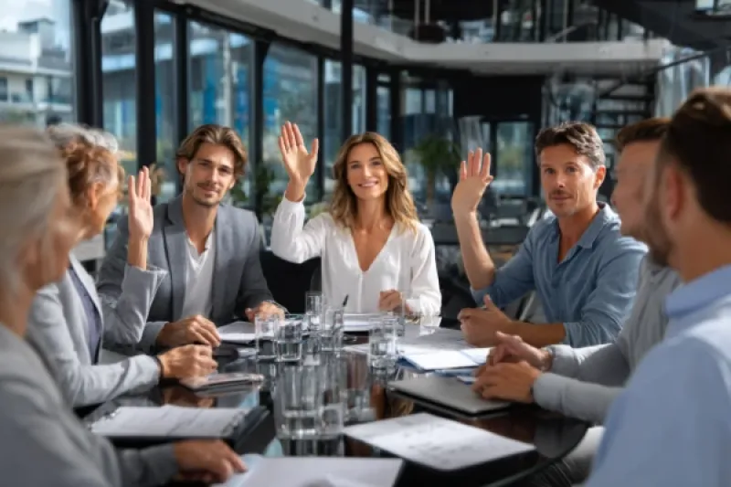 Eigentümerversammlung stimmt über einen Beschluss ab