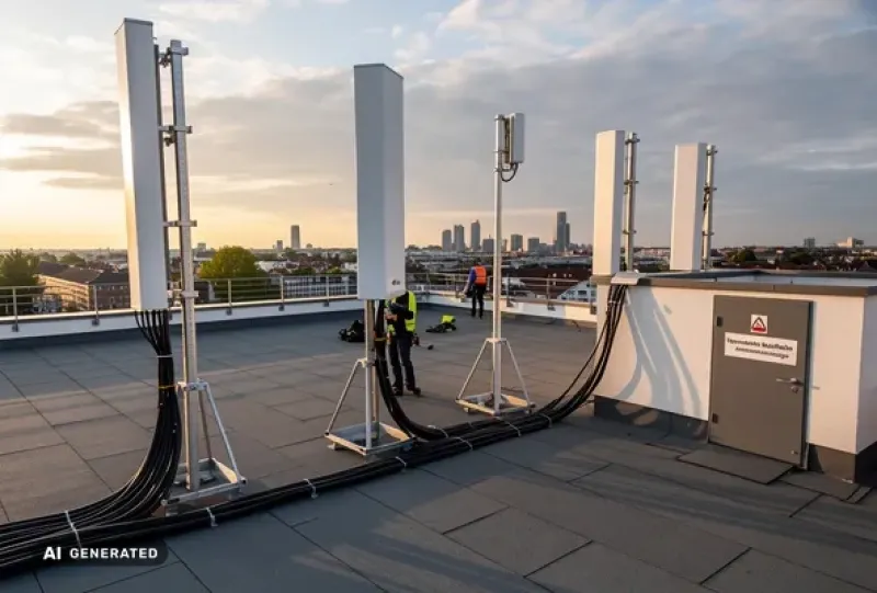 Antennenanlage auf einem Hausdach
