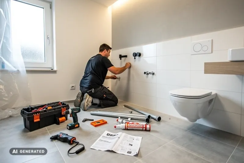 Mieter renoviert sein Badezimmer