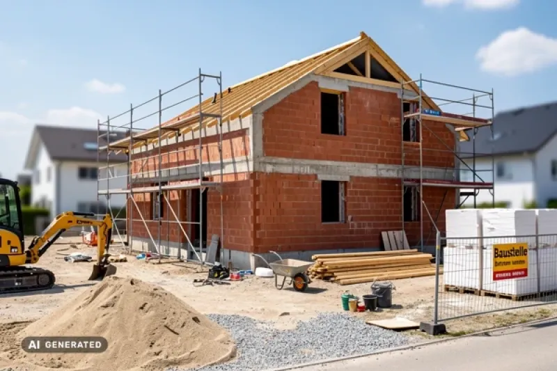 Baustelle eines Mehrfamilienhauses