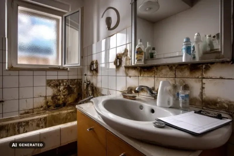 sehr verschmutztes Badezimmer