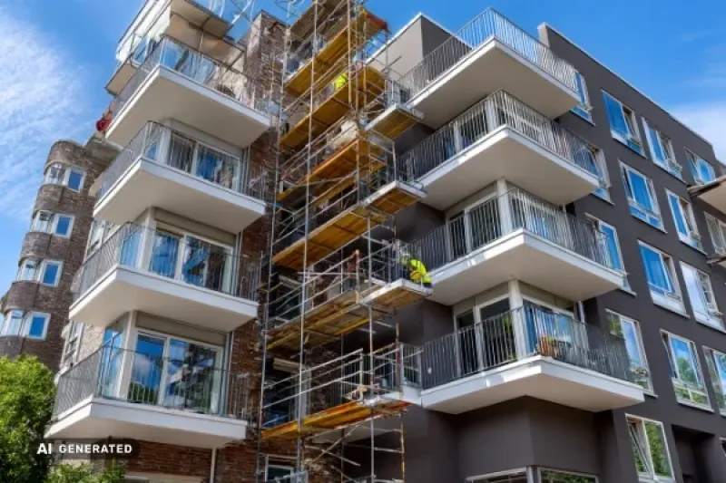 Renovierungsarbeiten an einem Mehrfamilienhaus