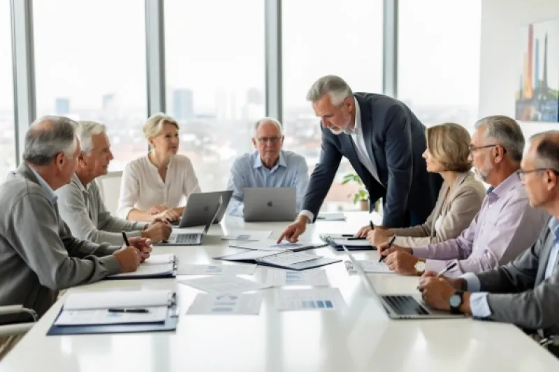 Eigentümerversammlung in einem modernen Büroraum