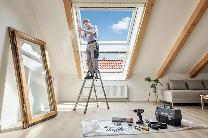 Austausch von einem Dachfenster in einer Dachgeschosswohnung
