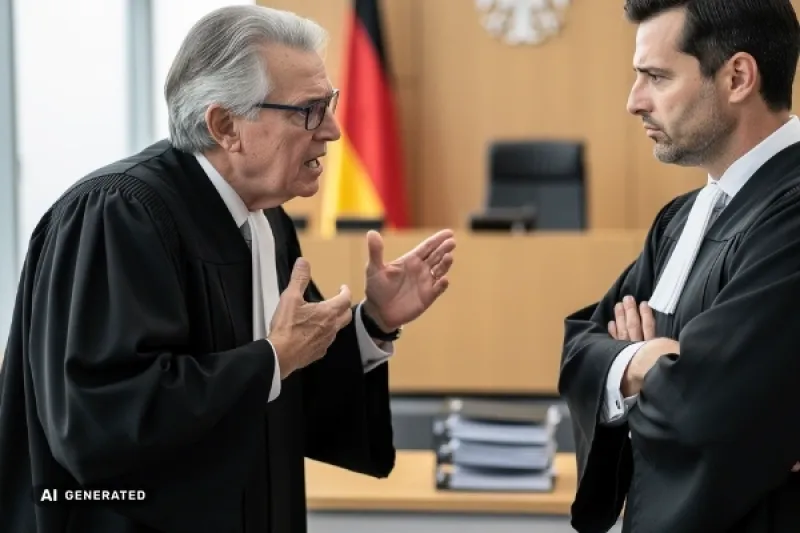 Zwei Richter streiten sich im Gerichtssaal